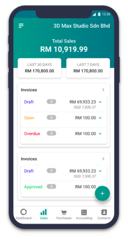 Invoice software on mobile